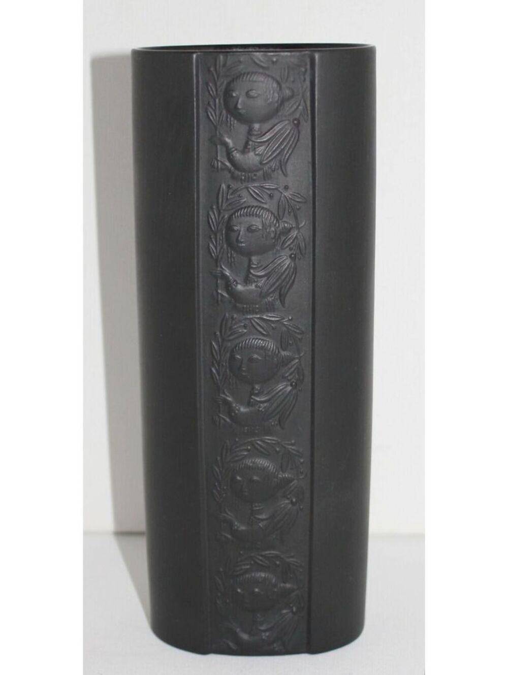 Vintage Rosenthal Studio Linie Porcelaine Noire Bjorn Wiinblad Black Faces Vase